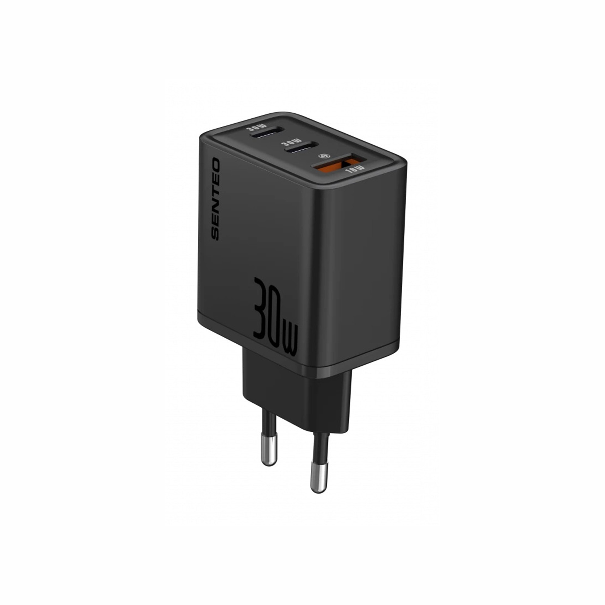 СЗУ 3Port SENTEO Z-17 USB+2USB-C 3A GaN PD 30W (black)